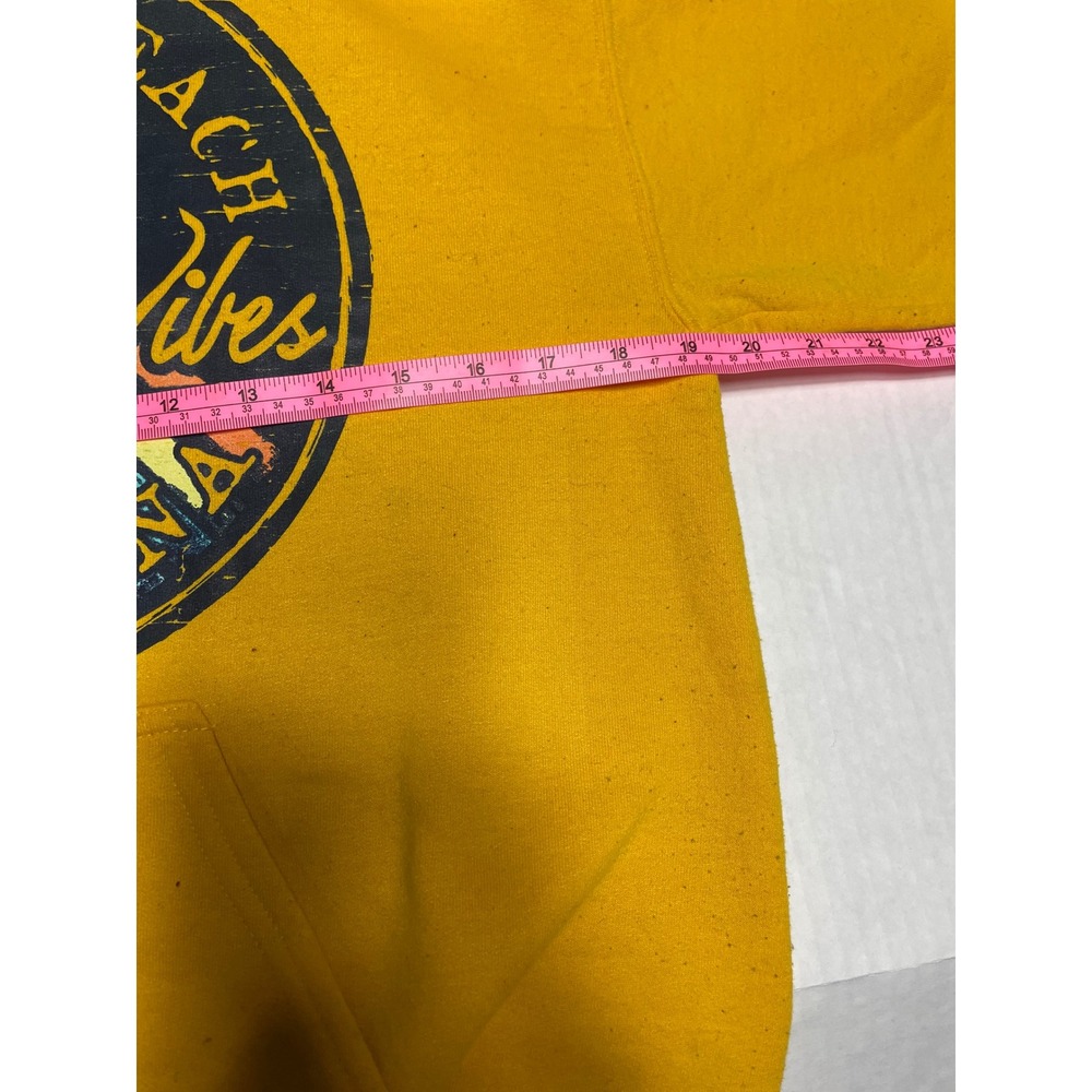 Myrtle Beach Salty Vibes Hoodie Yellow Graphic Sweatshirt‎ Womens Small Retro SC - Picture 5 of 7